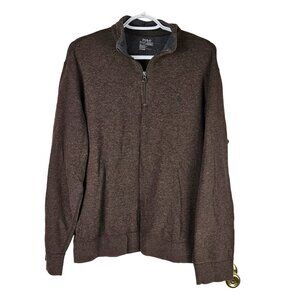Polo Ralph Lauren Mens Jersey Half Zip Pullover Sweater Size L Brown Soft Comfy